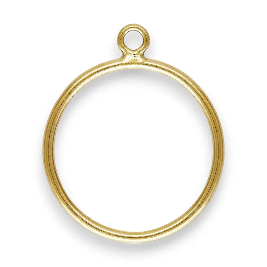 🆕🔗 Round Pendant with Outer Jump Ring in 14ct Yellow Gold Filled