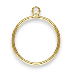 🆕🔗 Round Pendant with Outer Jump Ring in 14ct Yellow Gold Filled