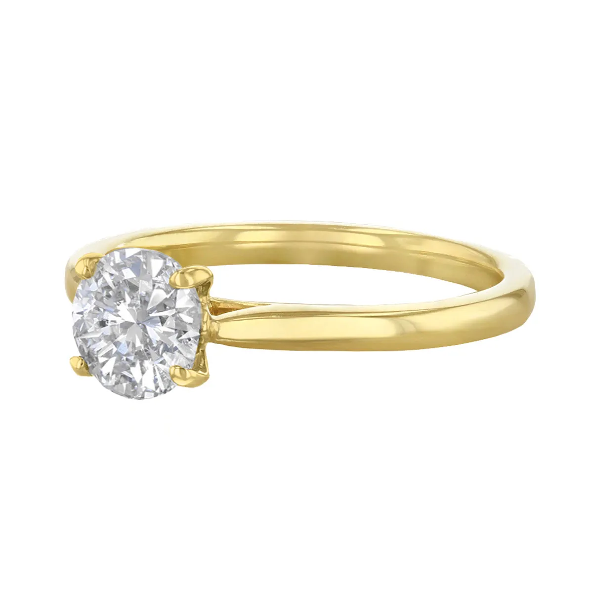 0-25ct Poppy Plain Round Brilliant Cut Diamond Solitaire Engagement Ring | 18ct-Yellow-Gold