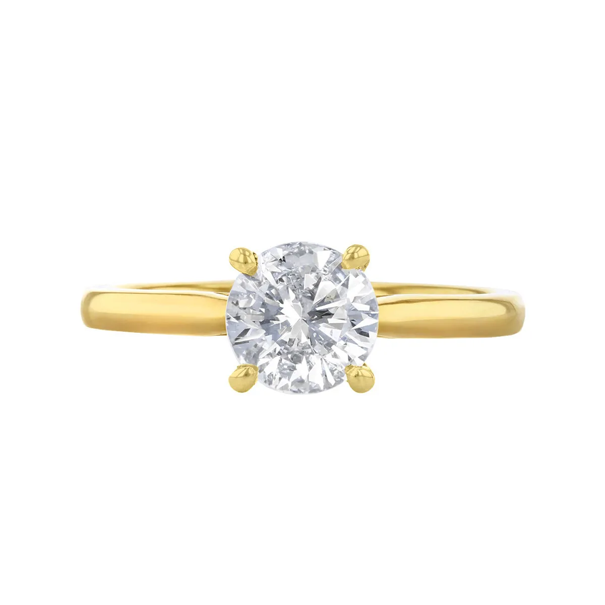 0-25ct Poppy Plain Round Brilliant Cut Diamond Solitaire Engagement Ring | 18ct-Yellow-Gold