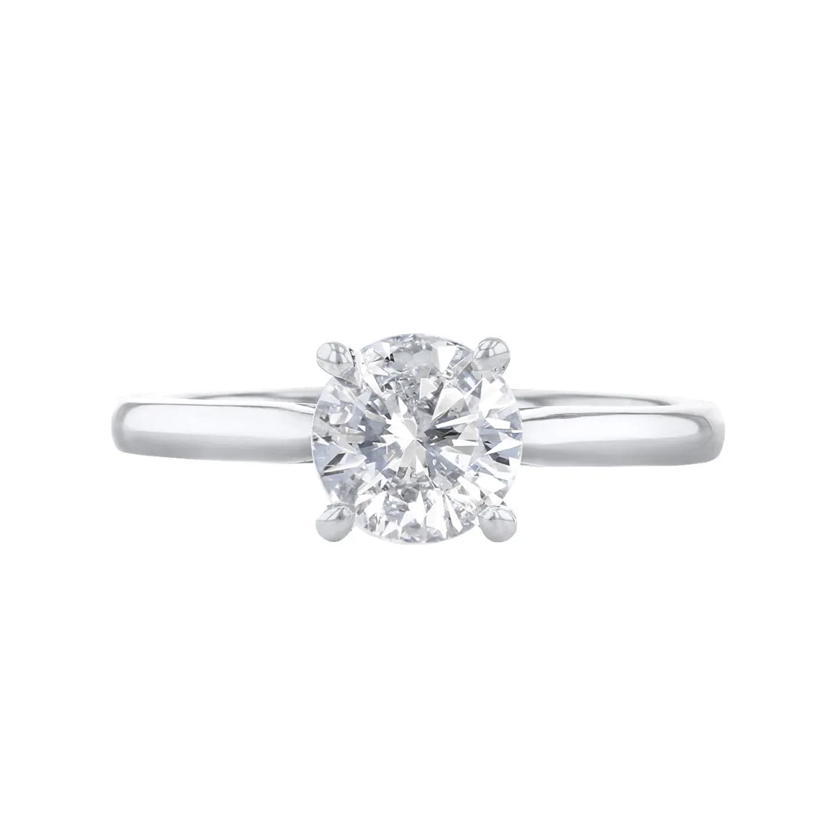 0-35ct Poppy Plain Round Brilliant Cut Diamond Solitaire Engagement Ring | Platinum