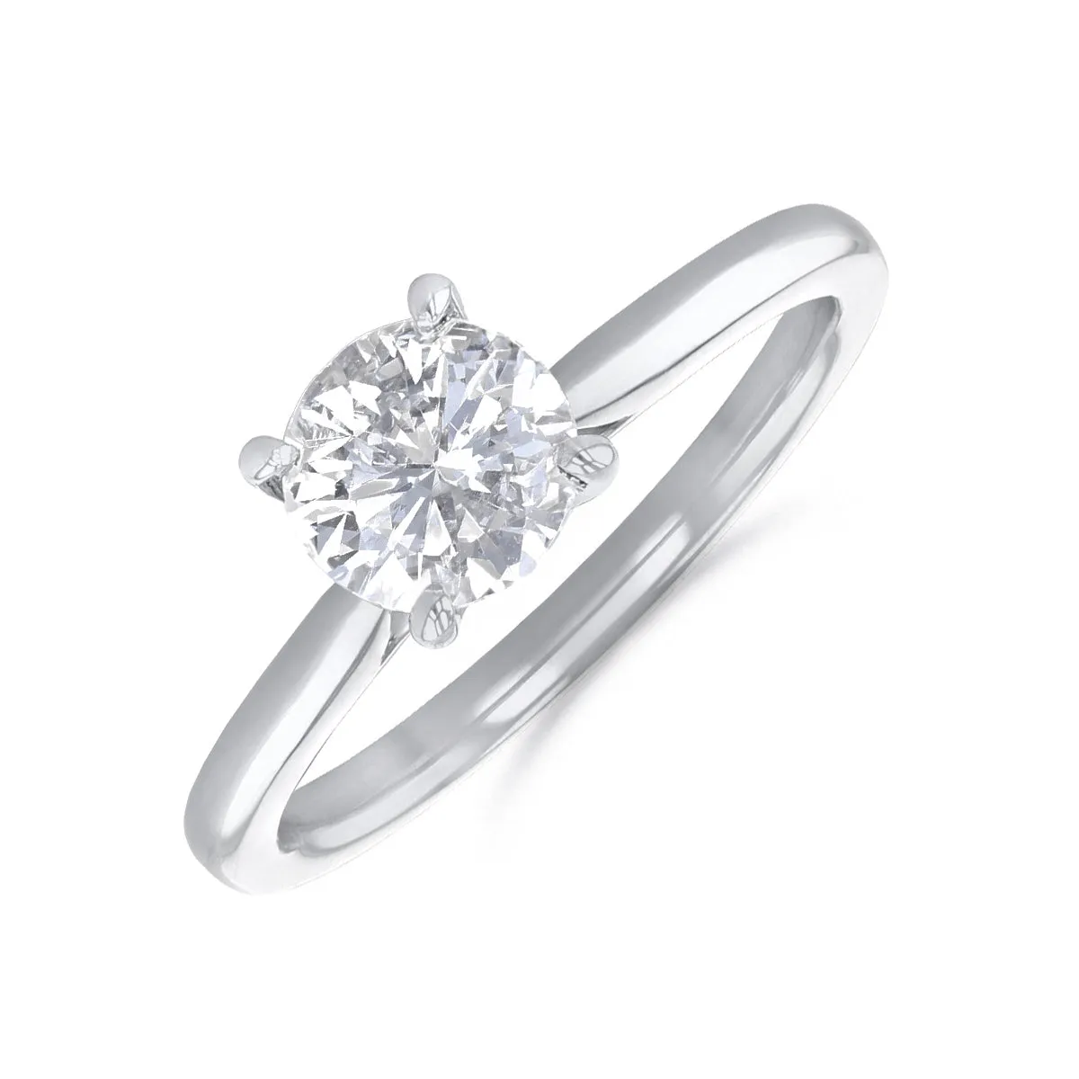 0-35ct Poppy Plain Round Brilliant Cut Diamond Solitaire Engagement Ring | Platinum