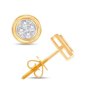 10 Karat Yellow Gold 0.15 Carat Diamond Round Earrings-