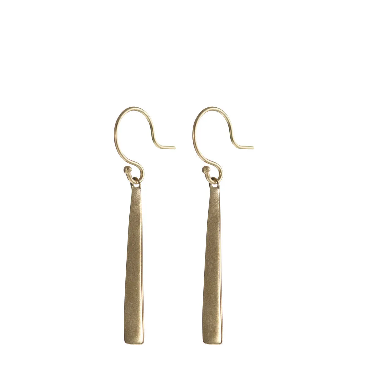 10K Gold Short Flattened Earring