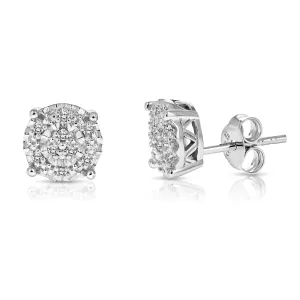 1/10 cttw Diamond Composite Stud Earrings in Sterling Silver