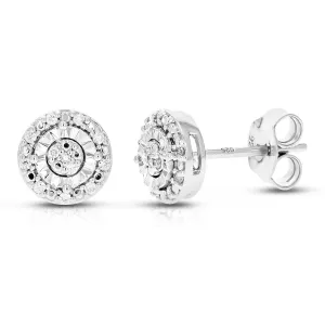 1/10 cttw Diamond Stud Composite Earrings in Sterling Silver