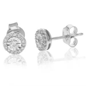 1/4 cttw Classic Diamond Stud Earrings in Sterling Silver