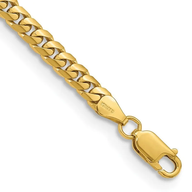 14K 5mm Solid Miami Cuban Link with Lobster Clasp Bracelet