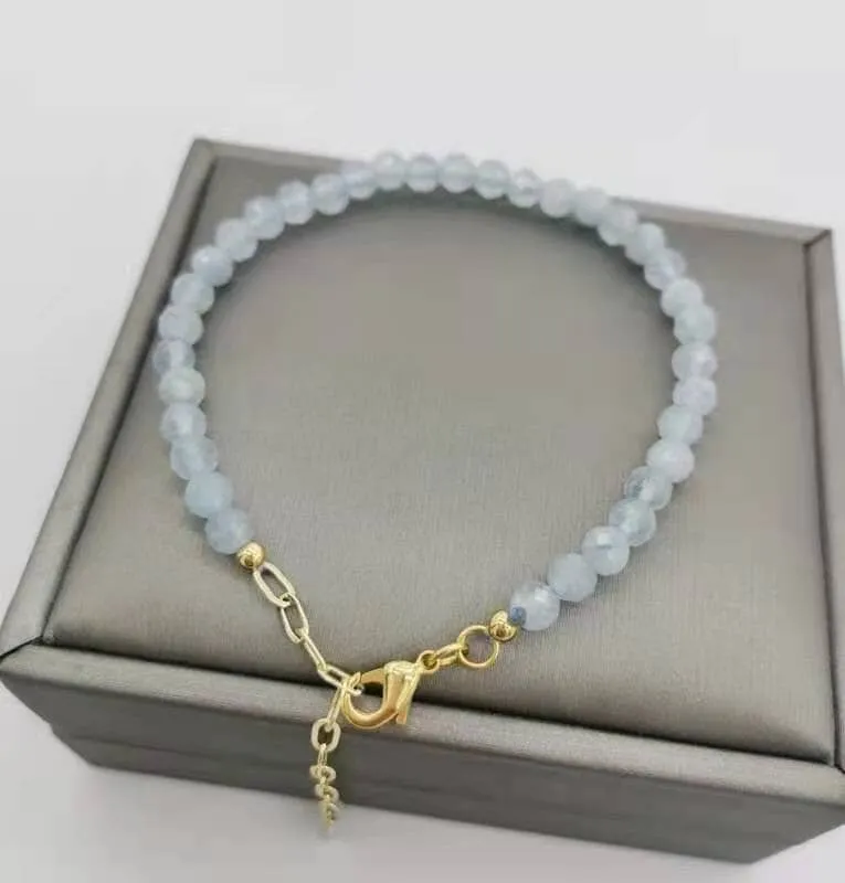 14K Gold Filled Aquamarine Boho Bracelet