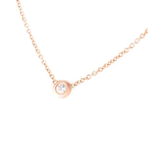 14k Rose Gold Mini Diamond Bezel Necklace