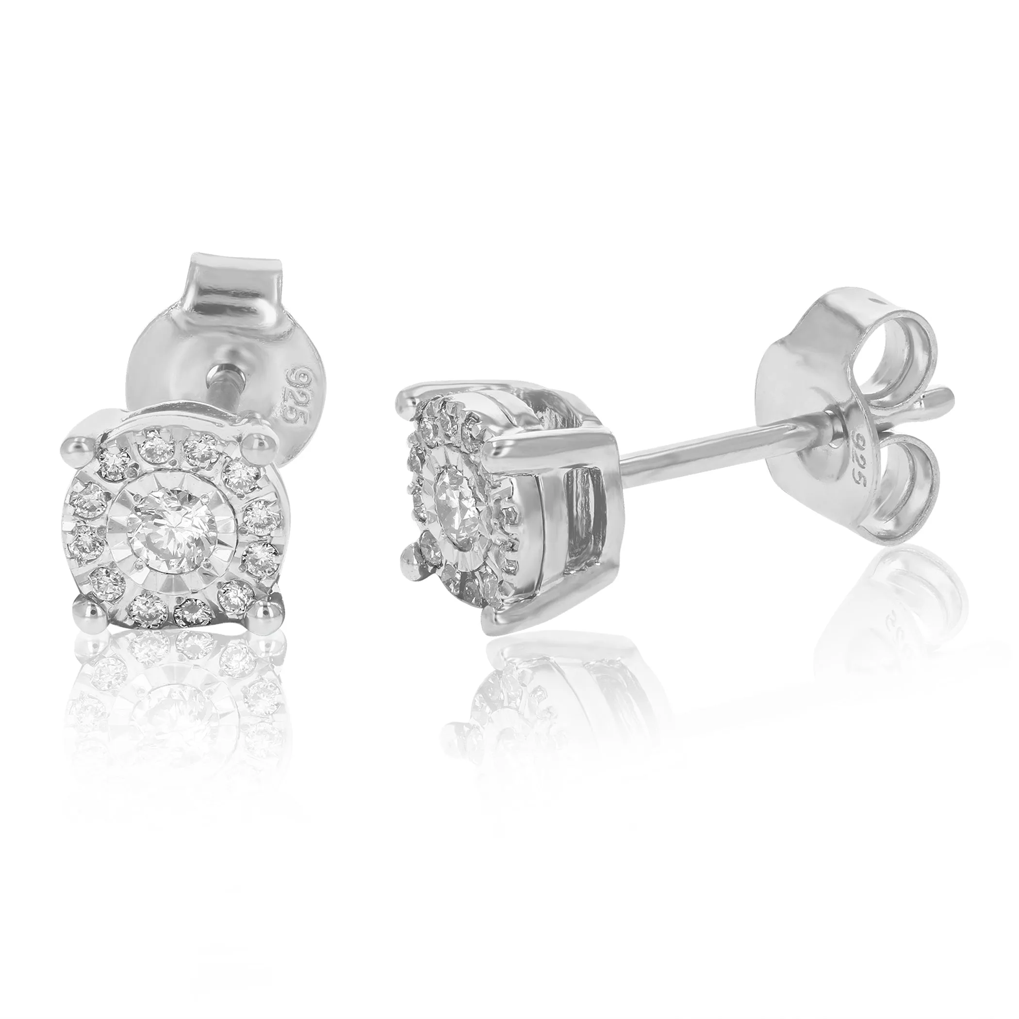 1/5 cttw Composite Diamond Studs Earrings in .925 Sterling Silver