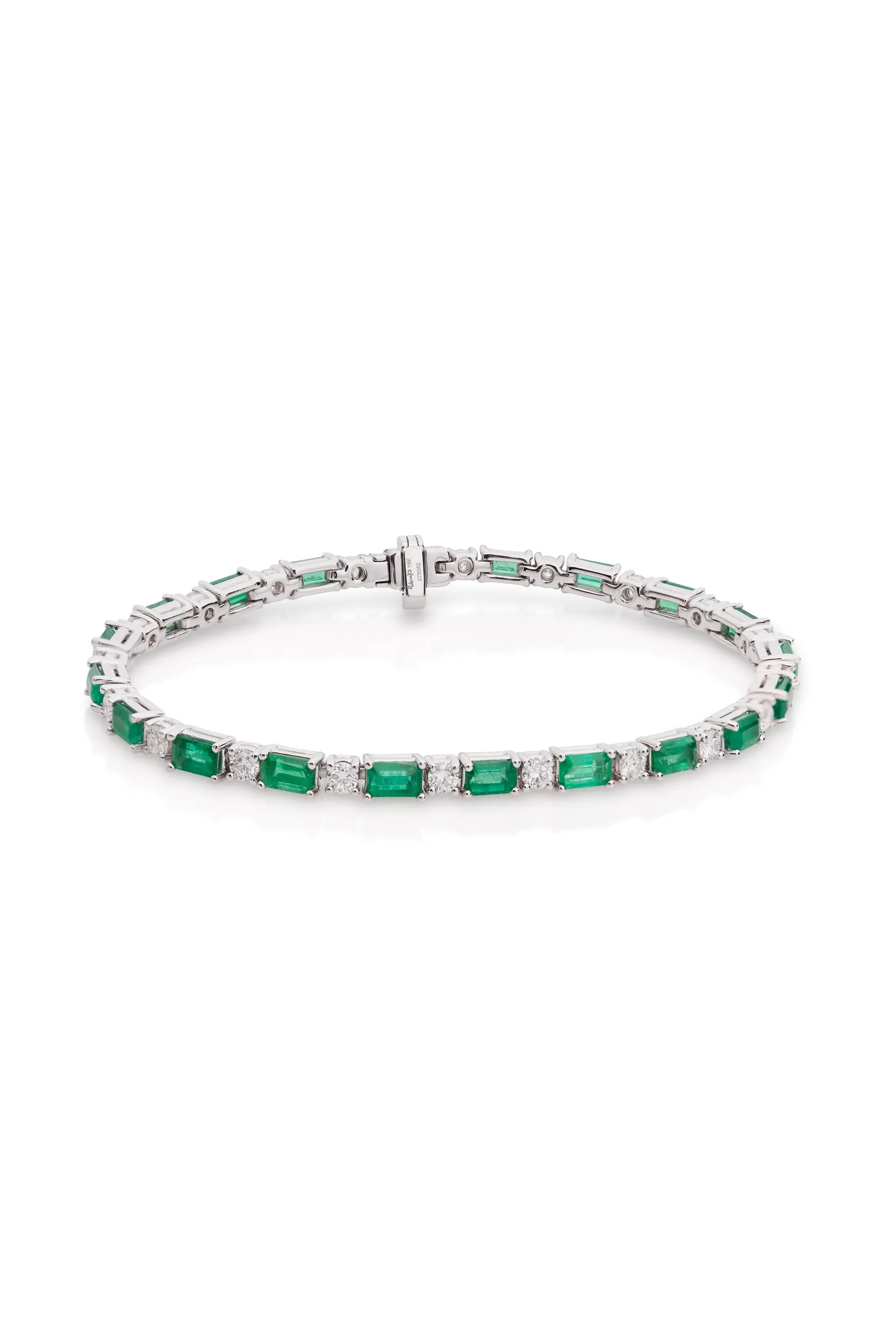 18KW Emerald Link Bracelet