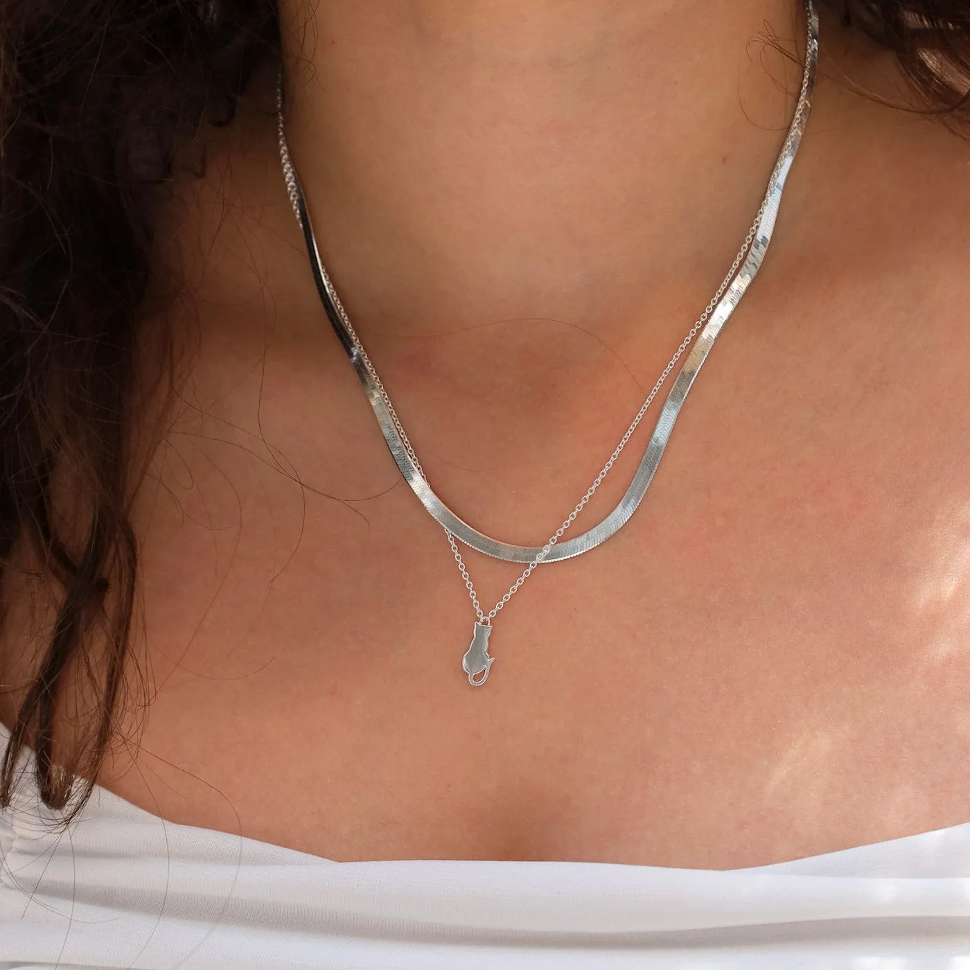 18" Sterling Silver Herringbone Chain