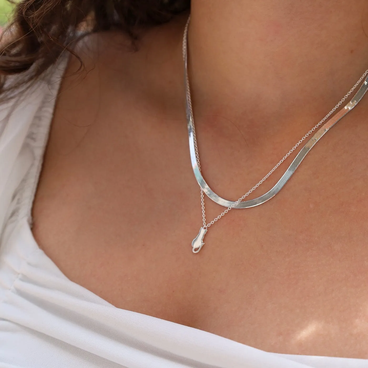 18" Sterling Silver Herringbone Chain