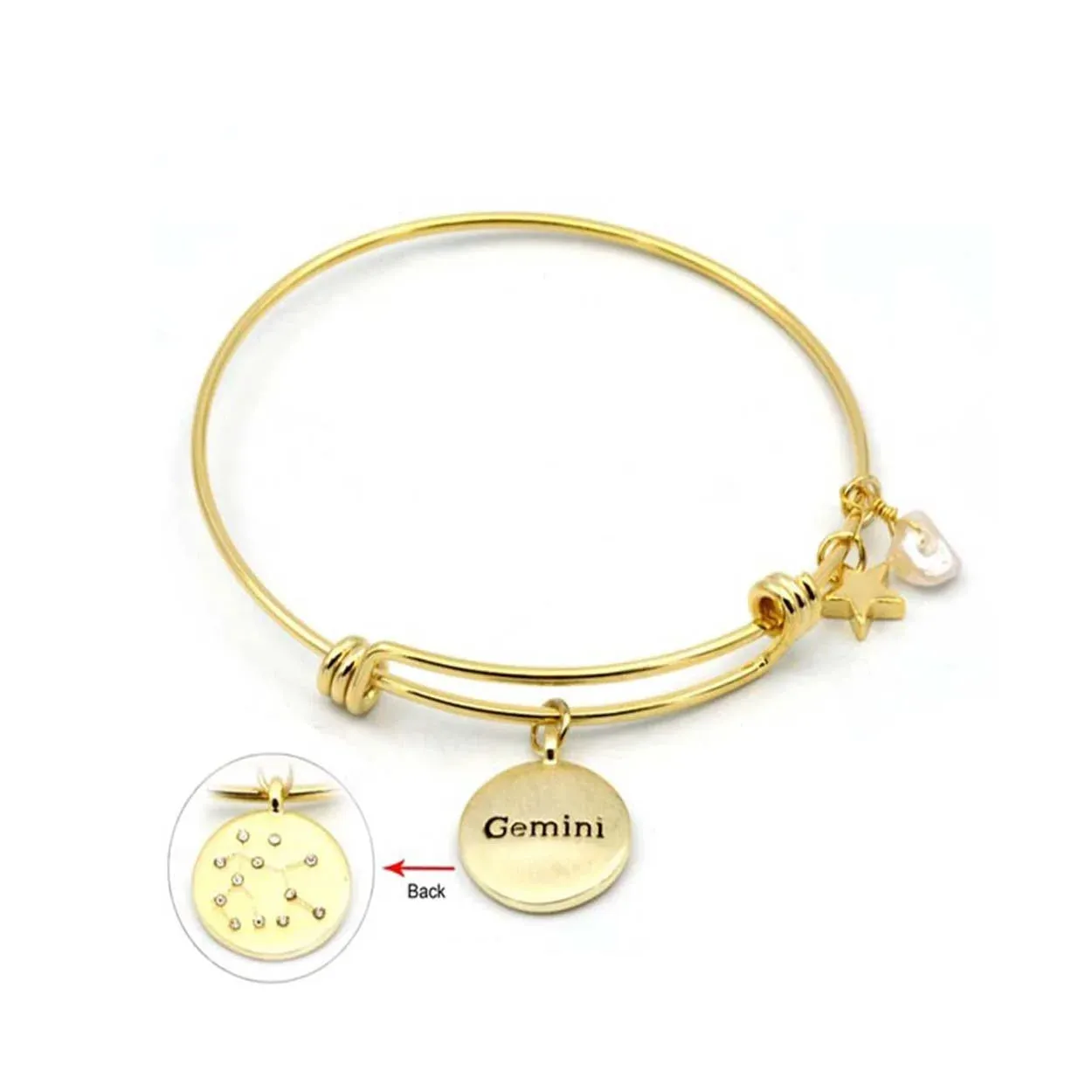 20 KARAT GOLD PLATED GEMINI ZODIAC BRACELET