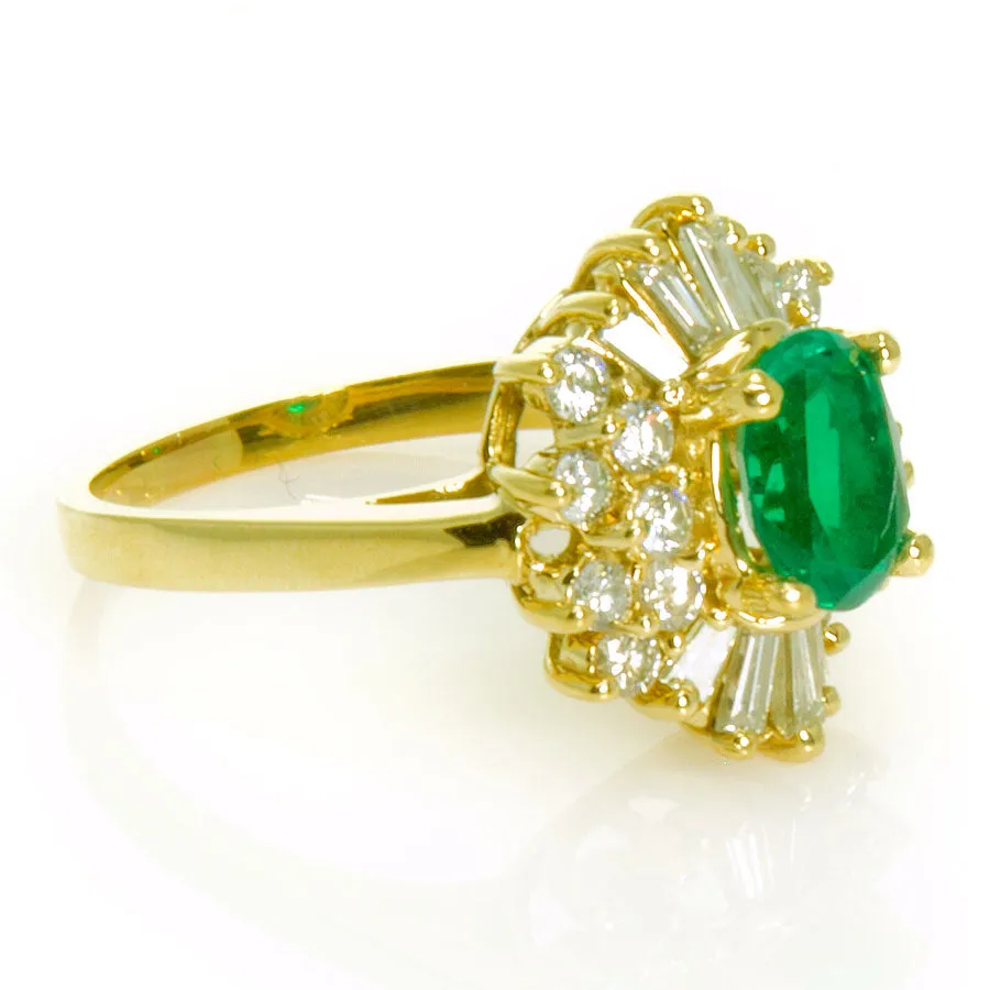 2.15ct Emerald & Diamond Ballerina Ring