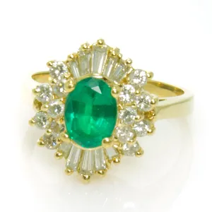 2.15ct Emerald & Diamond Ballerina Ring