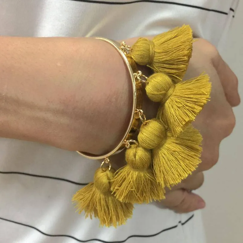 4 Colors Bohemia Tassel Charm Bangle Bracelets