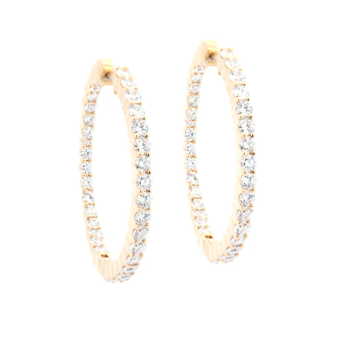 4.00ct 18k Yellow Gold Diamond Hoops