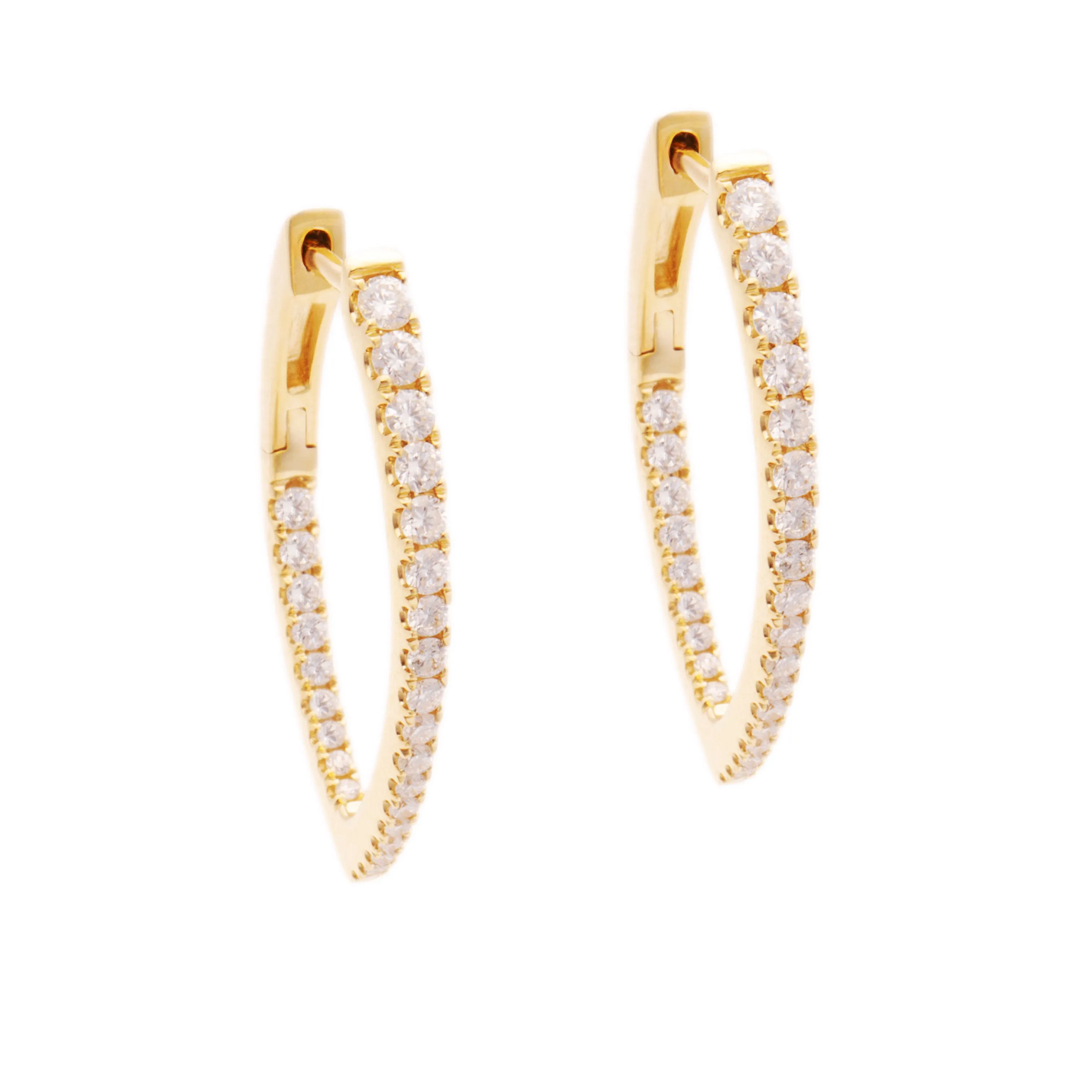 .72ct 18k Yellow Gold Diamond Hoops