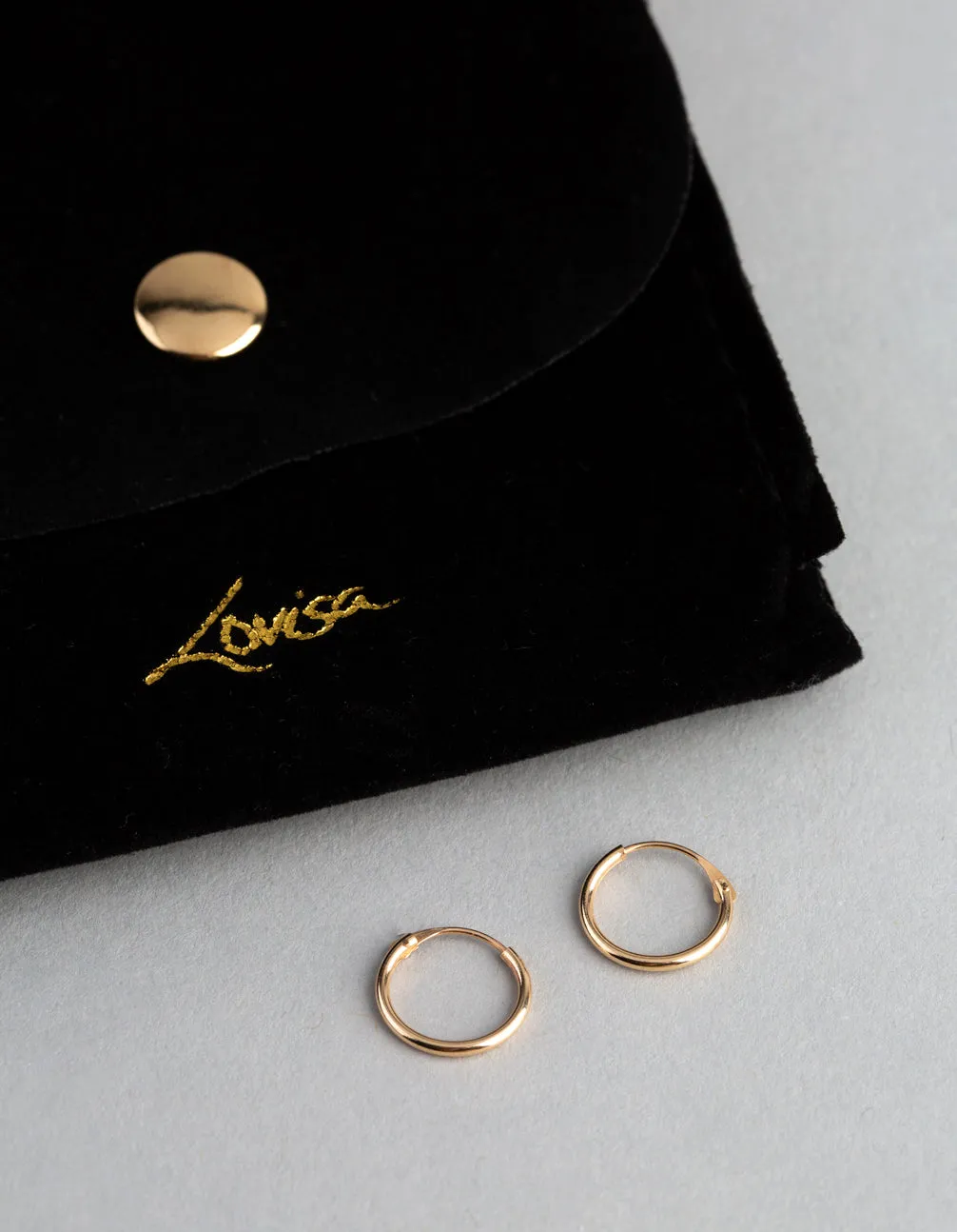 9ct Gold 11mm Fine Hoop Earrings