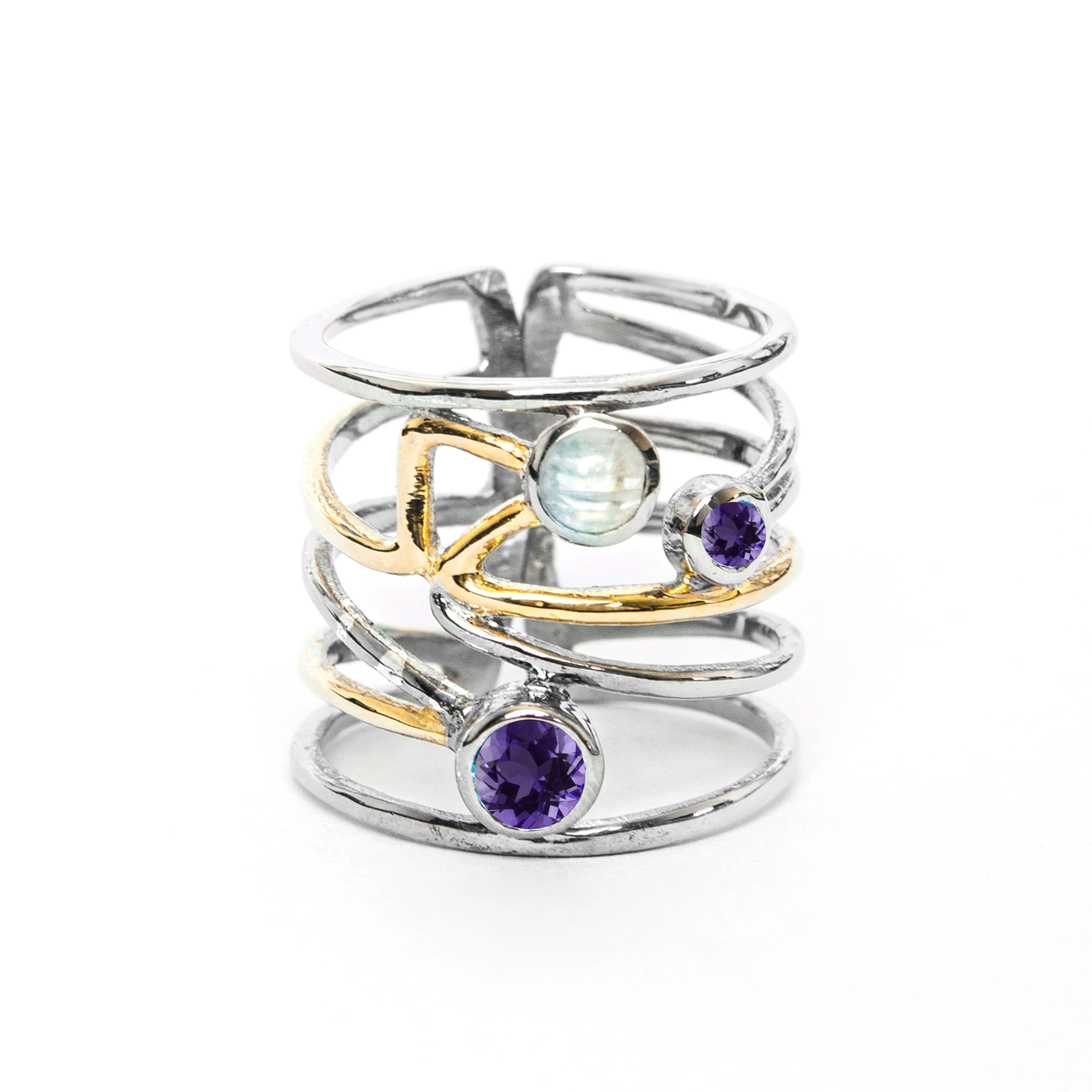 Adjustable Lattice Ring in various gemstones