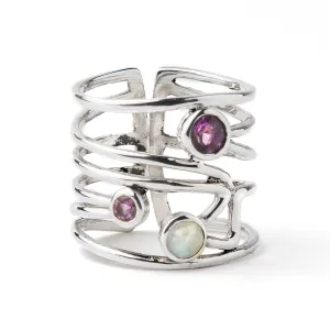 Adjustable Lattice Ring in various gemstones