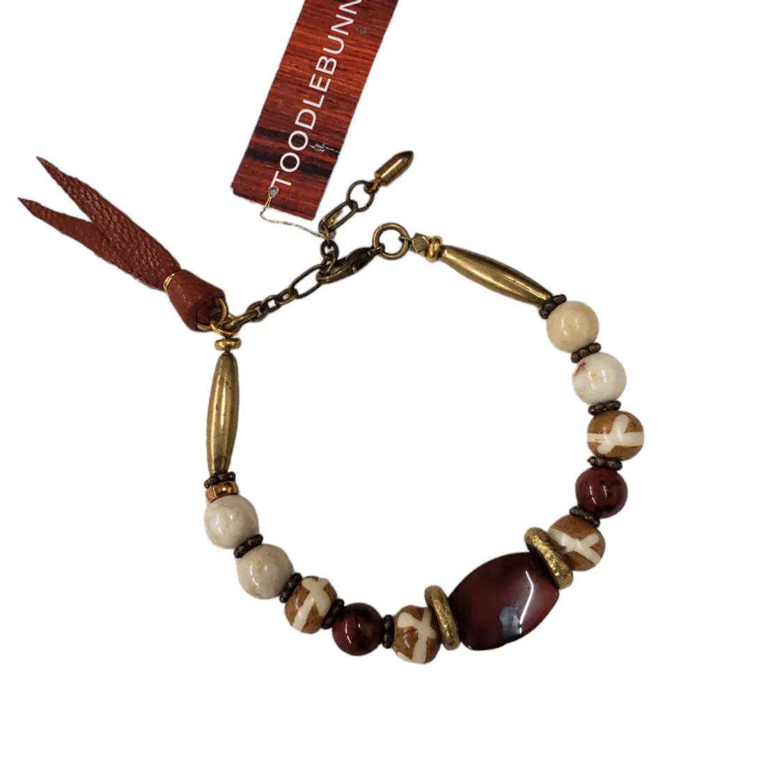 African Brass and Stone Bracelet