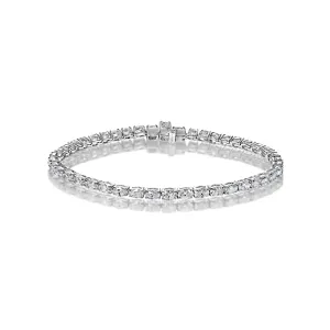 Alessia 6 Carat Oval Cut Single Row Diamond Tennis Bracelet in 14k White Gold