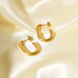 Anti Tarnish C Shaped Hoop Earring