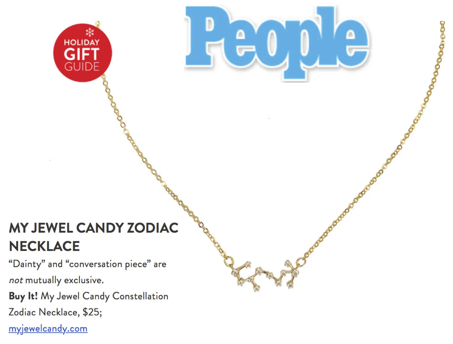 Aquarius Constellation Zodiac Necklace - As seen in Real Simple, People Magazine & more!