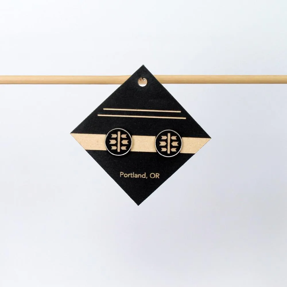 Architectural Laser Cut Birch Stud Earrings: Arrow Stud