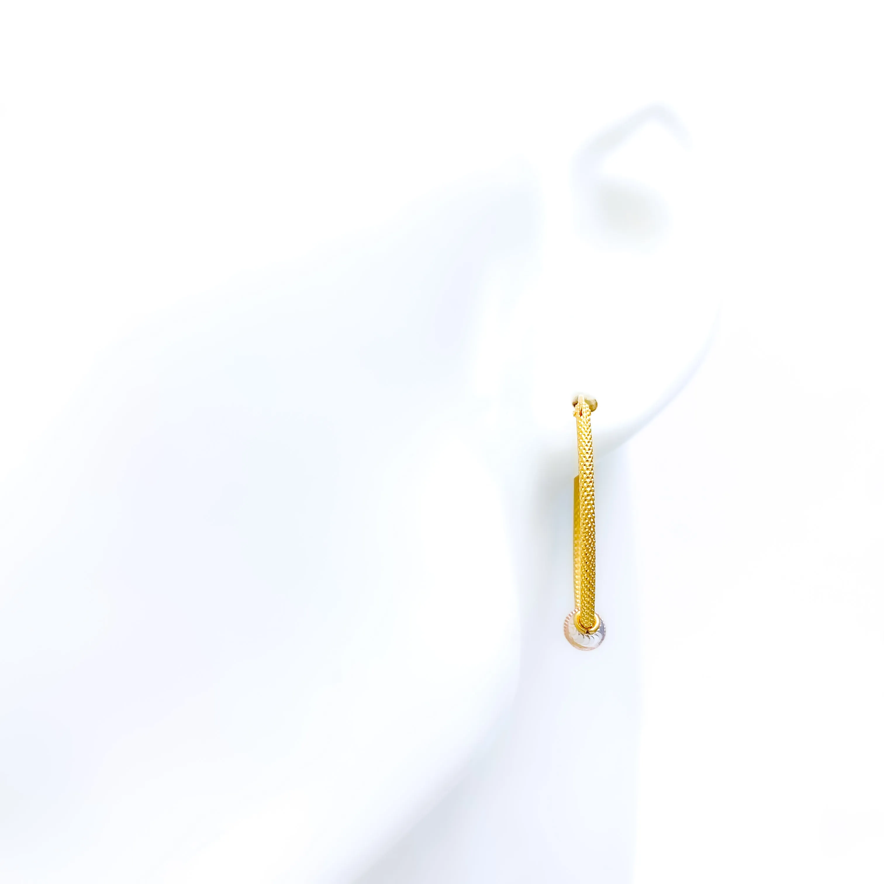 Asymmetrical Multi-Colored 22K Gold Bali Earrings