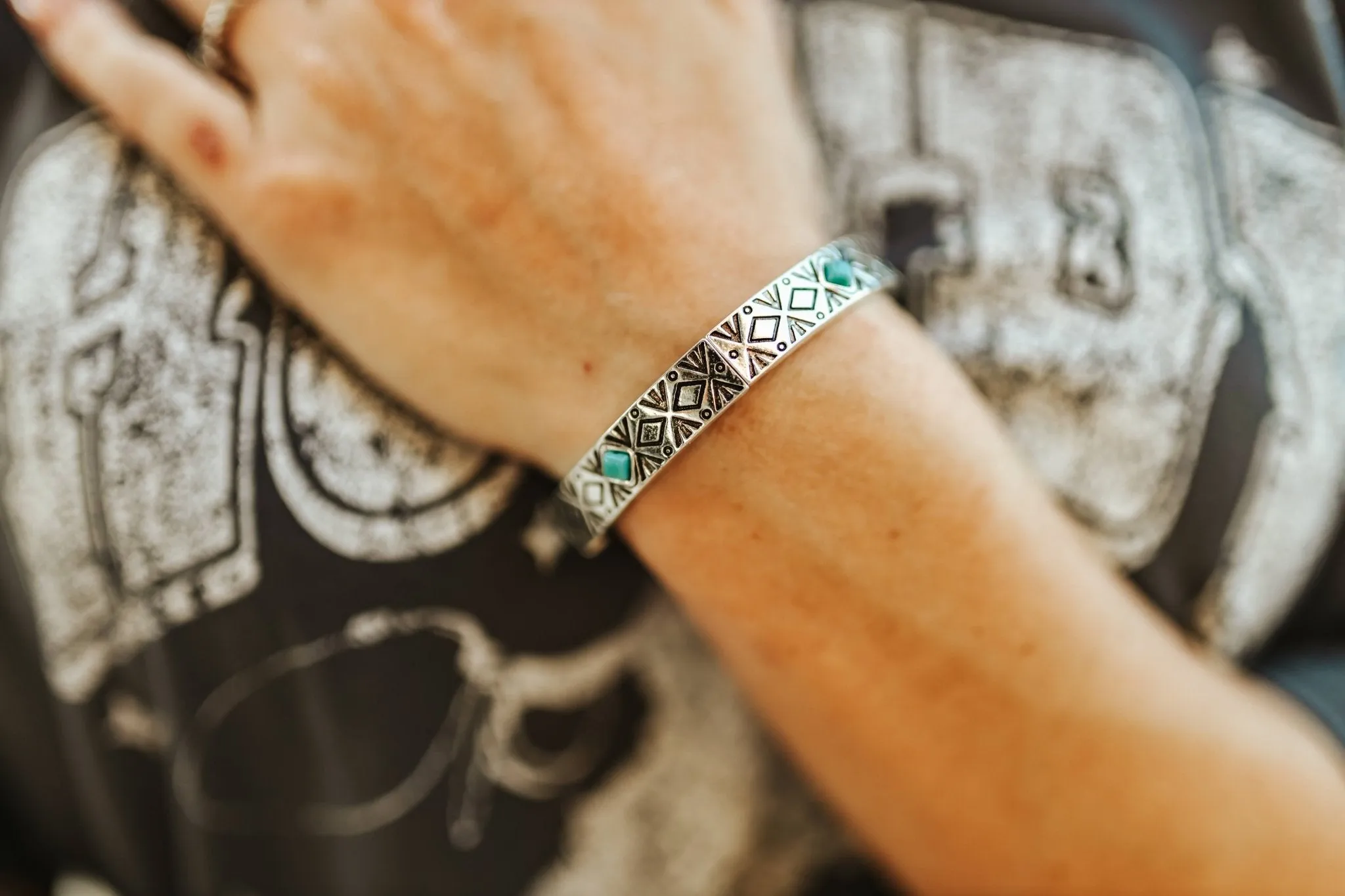 Aztec Turquoise Stretch Bracelet