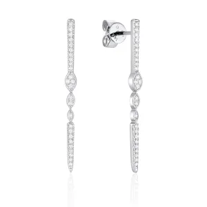 Bar-Style Drop Diamnd Earrings