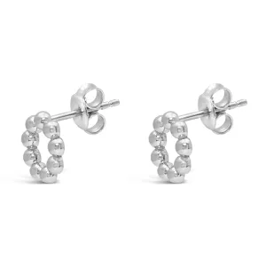 BEADED STUD SILVER EARRING