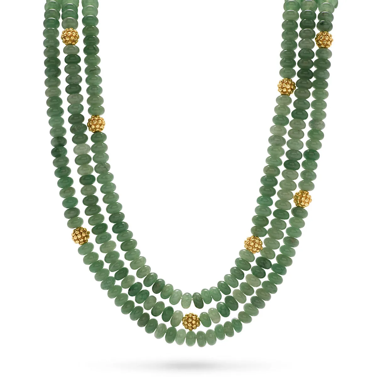 Berry & Bead Triple Strand Necklace, 18" 2" - Meadow Jade