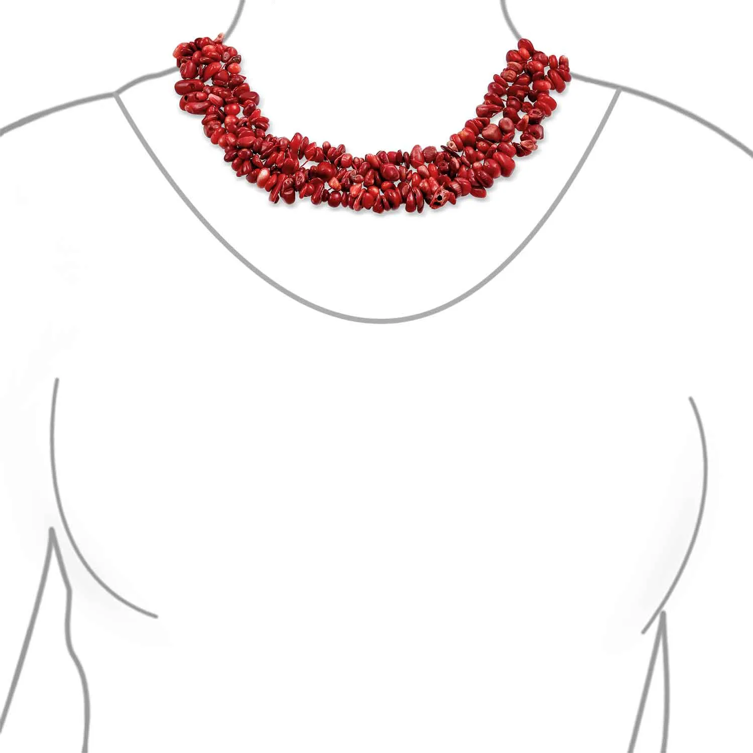 Big Gemstones Chips Cluster Bib Multi Strand Statement Necklace