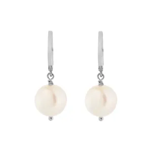 Big Pearl Hoops SLV