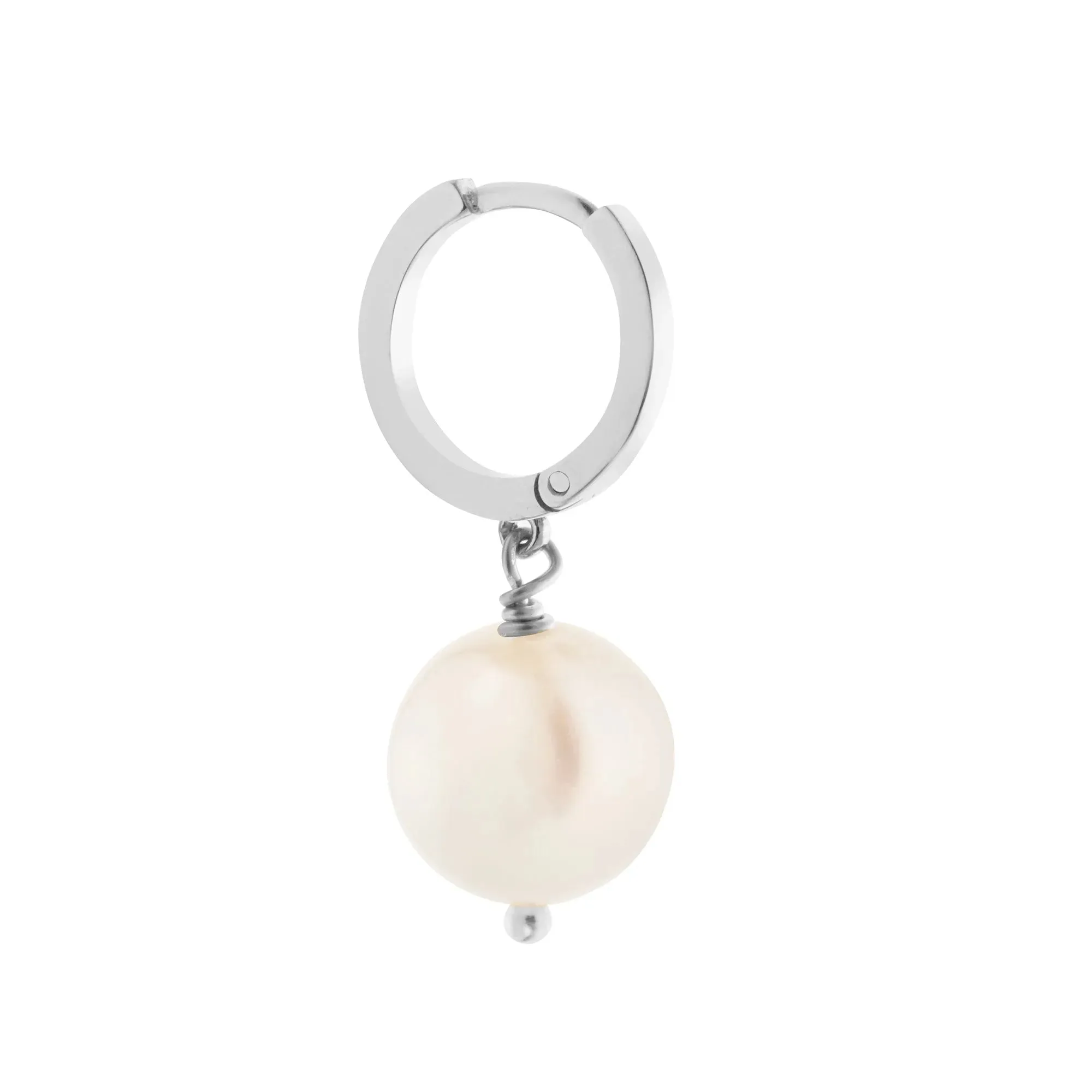 Big Pearl Hoops SLV