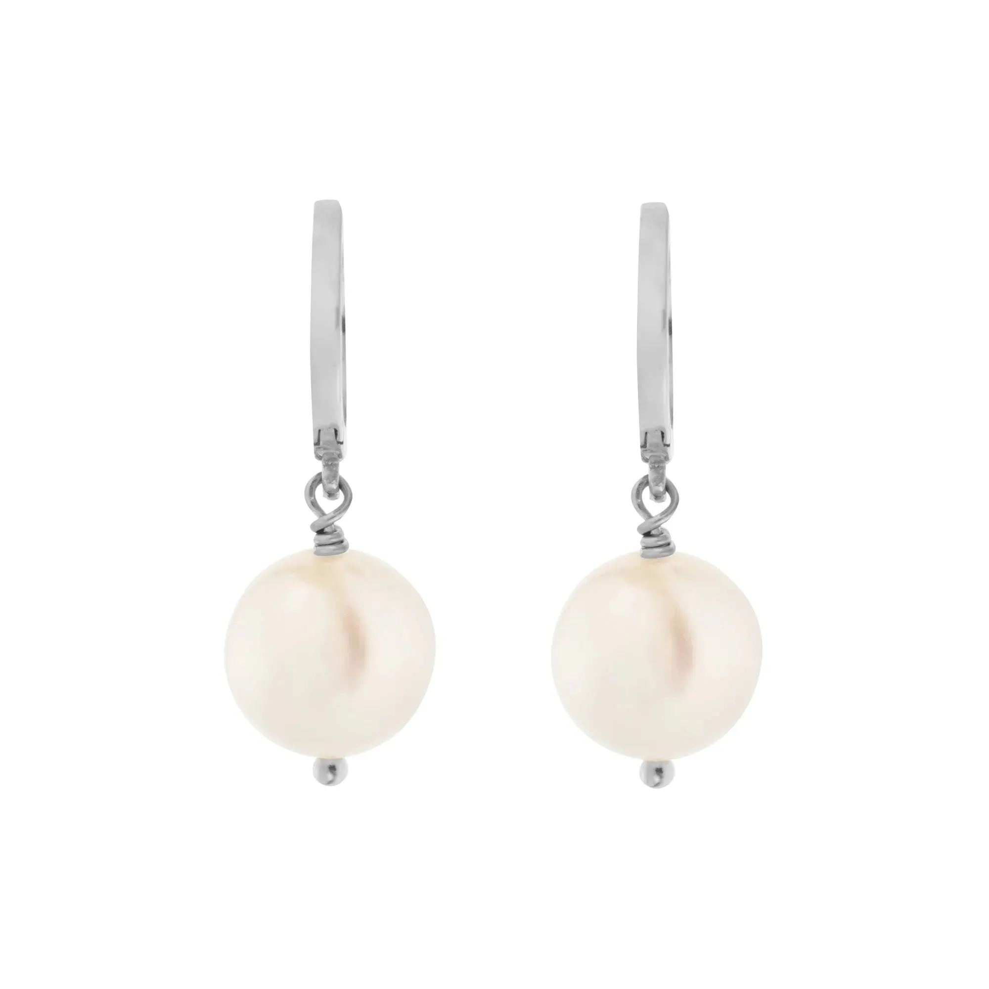 Big Pearl Hoops SLV