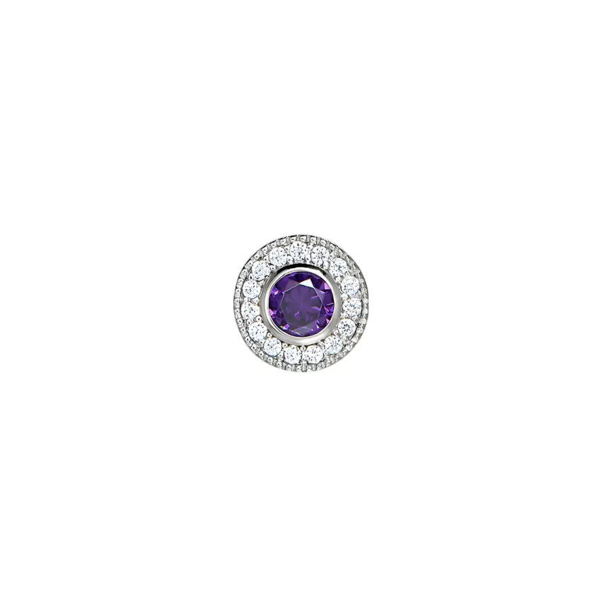 Birth Gems Amethyst Necklace Charm