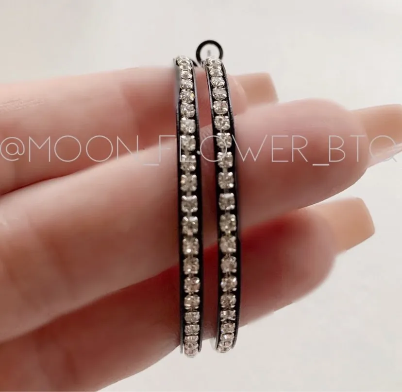 Black CZ Hoop Earring