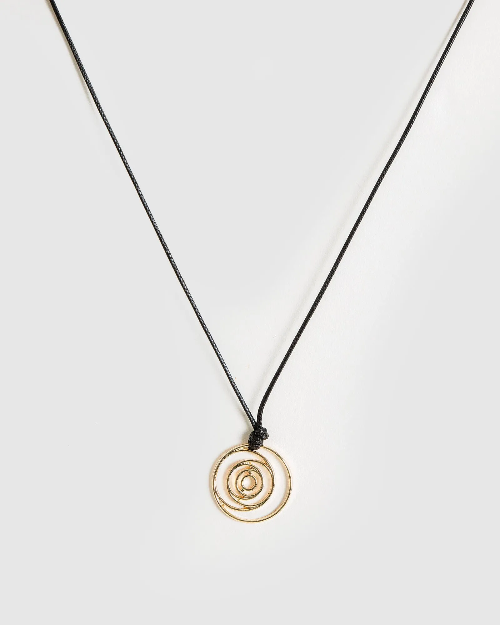 Black Spiral Cord Necklace