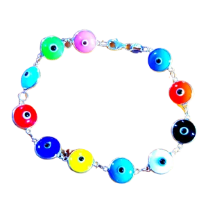 Bluenoemi Evil Eye Silver Beads Bracelet for Protection and Good Luck