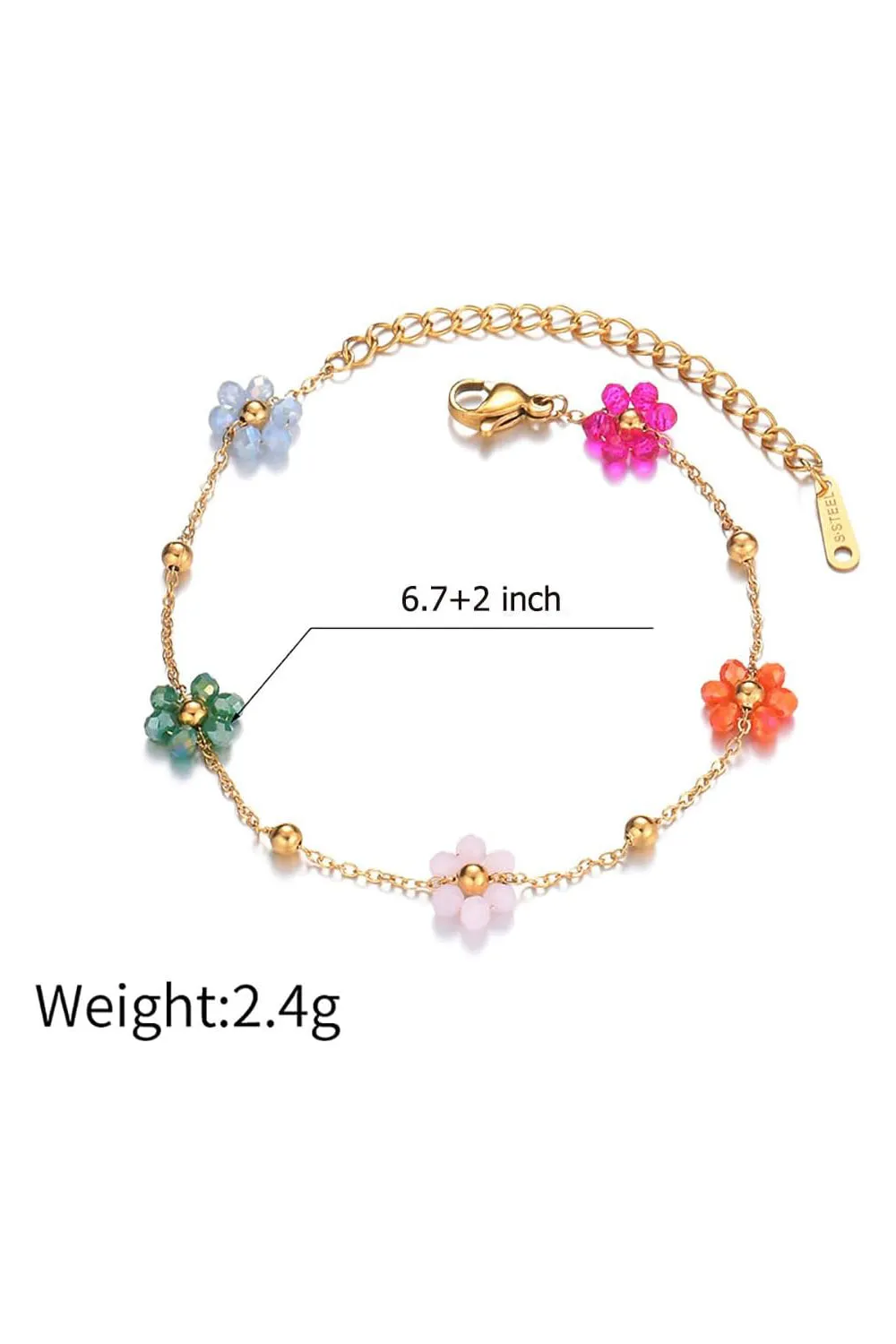 Boho Stainless Steel Flowers Bracelets