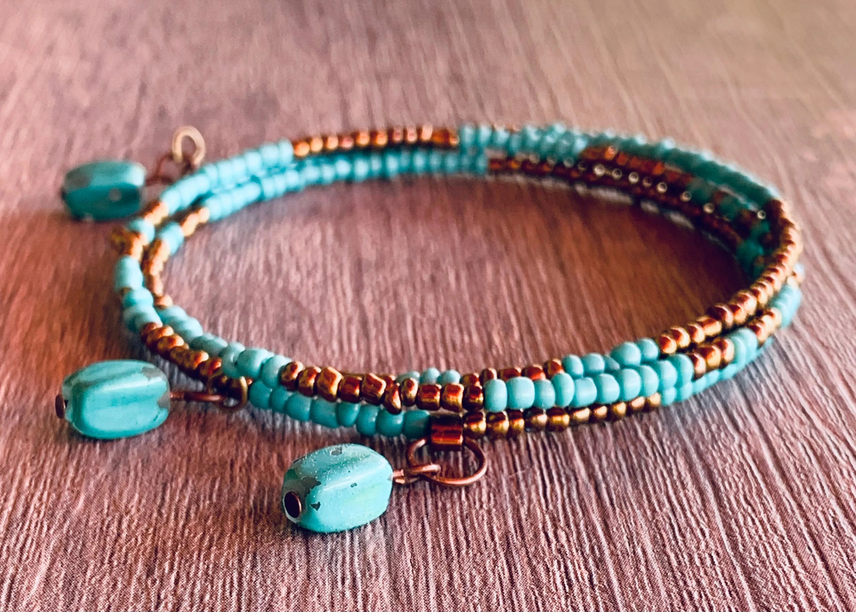 BOHO Style Seed Beads & Memory Wire Bracelet Stacks