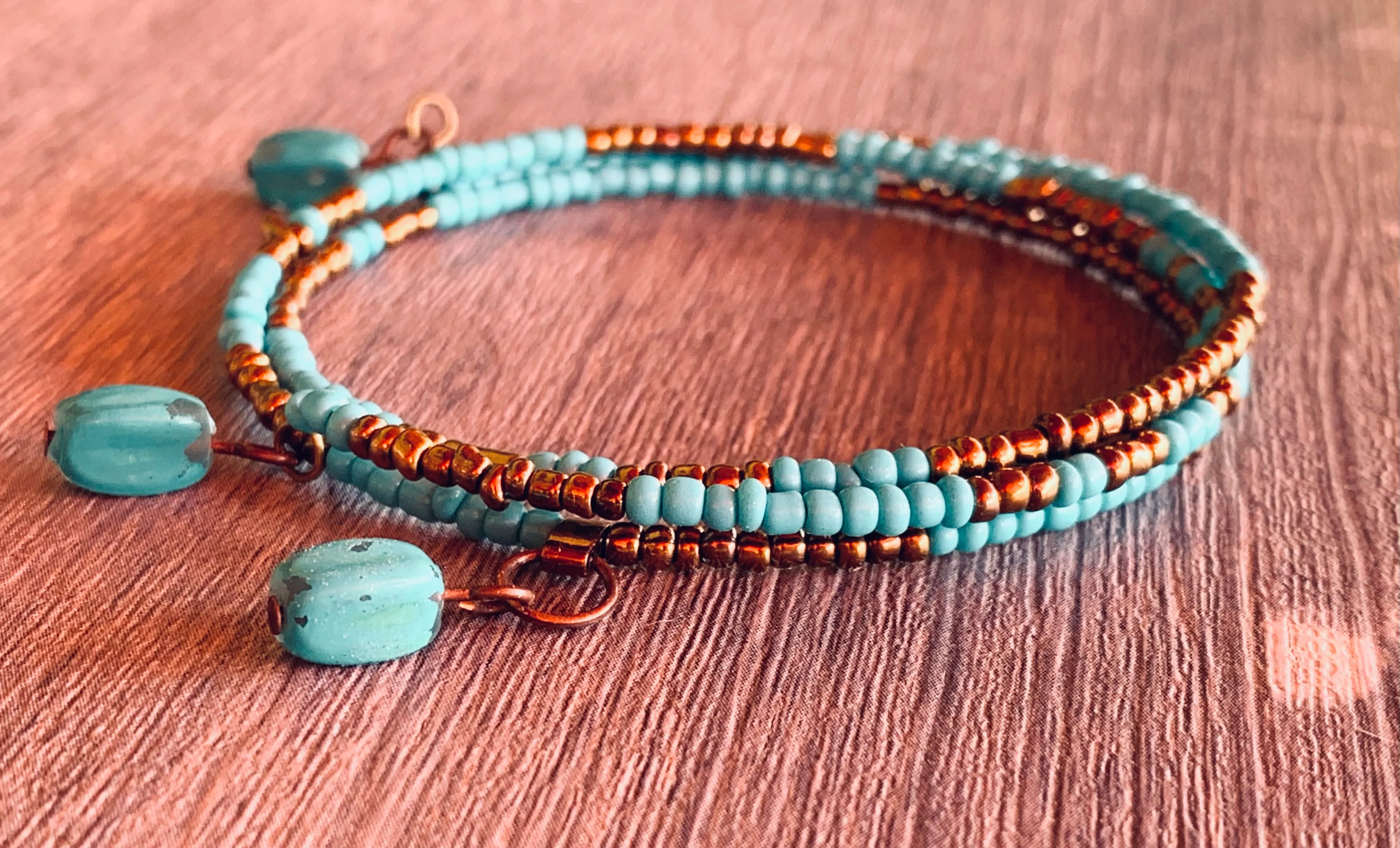 BOHO Style Seed Beads & Memory Wire Bracelet Stacks