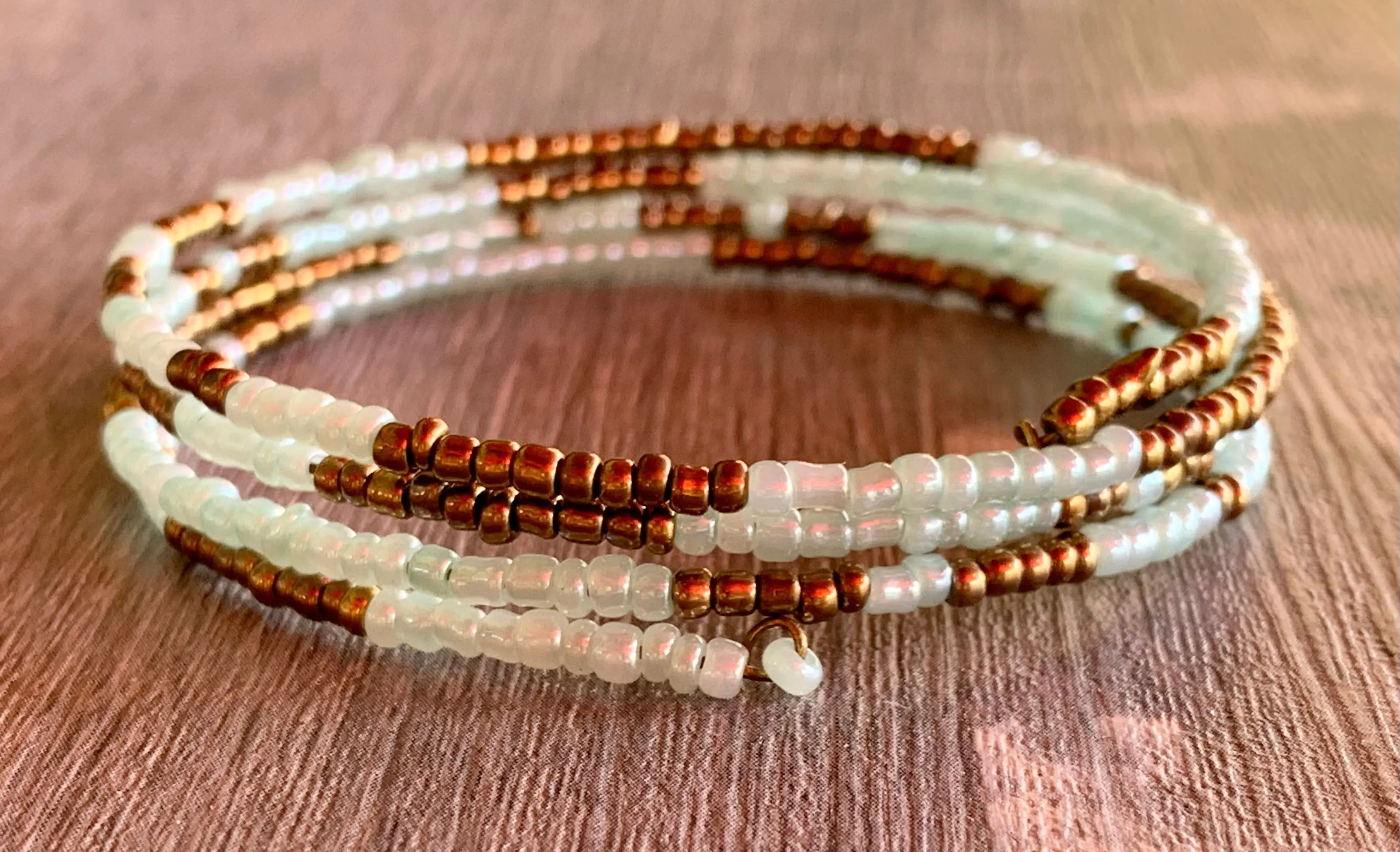 BOHO Style Seed Beads & Memory Wire Bracelet Stacks