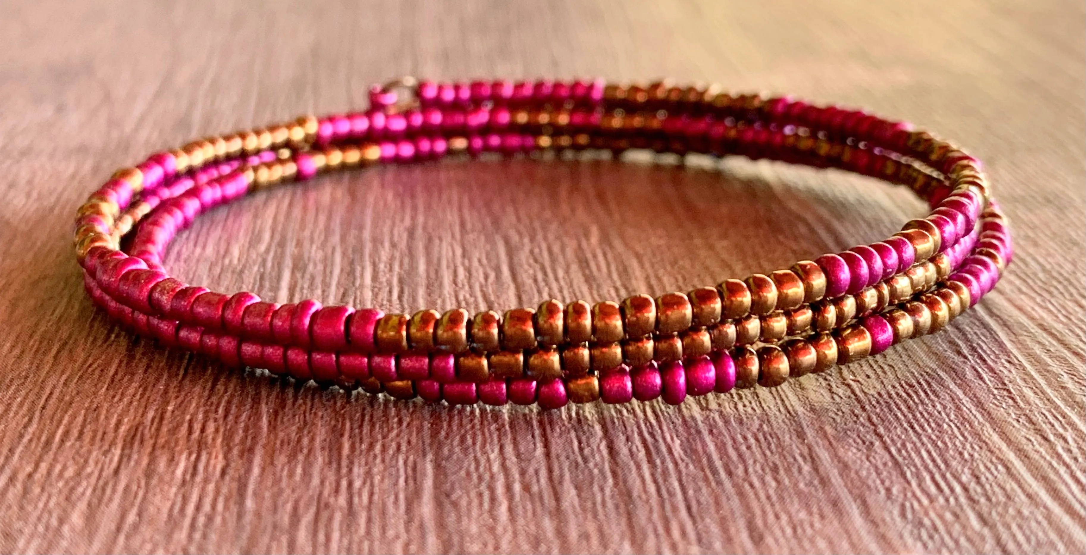 BOHO Style Seed Beads & Memory Wire Bracelet Stacks